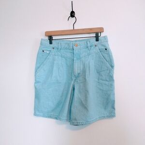 NWT vintage blue denim jeans, drop yoke shorts.  1990's 1980's mom shorts high r